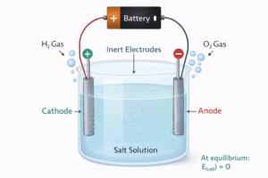 electrolysis setup diagram class 12 electrochemistry