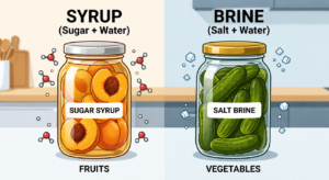 Difference between Sugar Syrup and Salt Brine for Food Preservation by Om Sir classorb.com