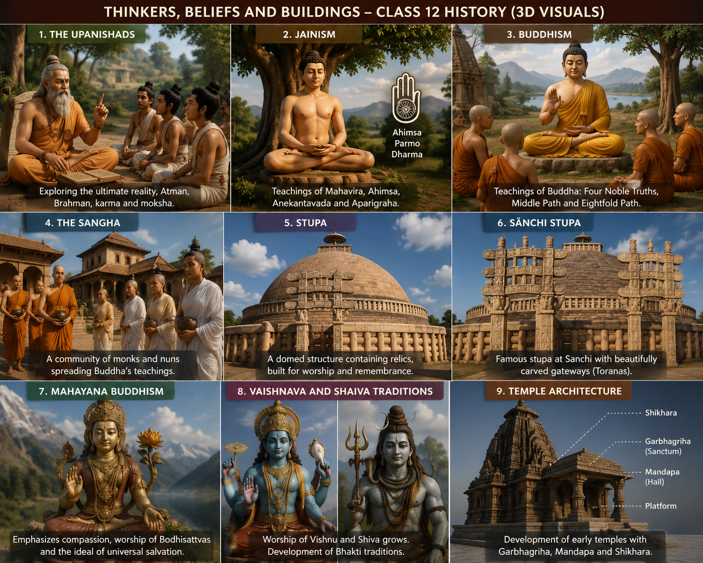 Thinkers Beliefs and Buildings Notes Class 12 PDF | NCERT History Chapter 4 Explained in Hindi