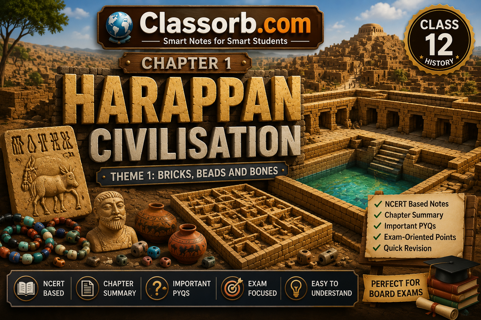 Harappan Civilisation Notes Class 12: NCERT Chapter Summary with PYQs